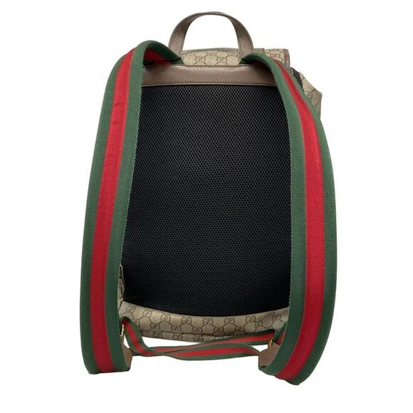 Gucci Backpack Sac Soft GG Supreme Backpack 473869 Beige X Ebony X Dark Brown - Picture 3 of 16